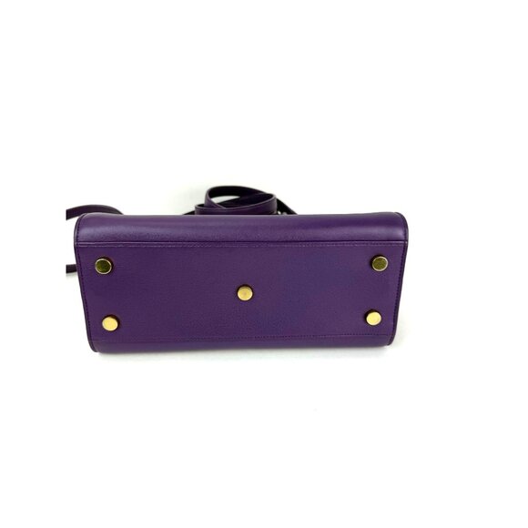 Saint Laurent Sac De Jour Purple Leather Shoulder Bag - Picture 4 of 14